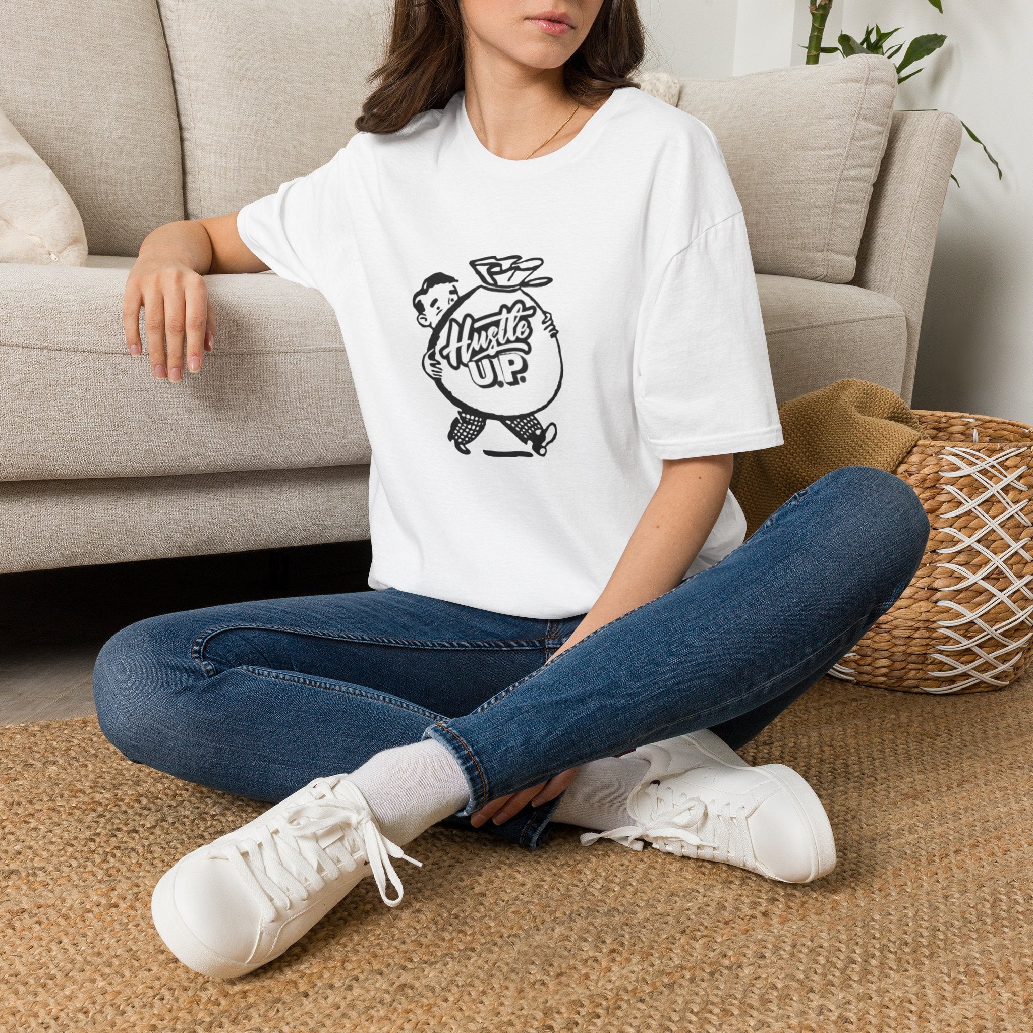 Hustle Up T-Shirt — Retro Money Mascot Graphic Tee