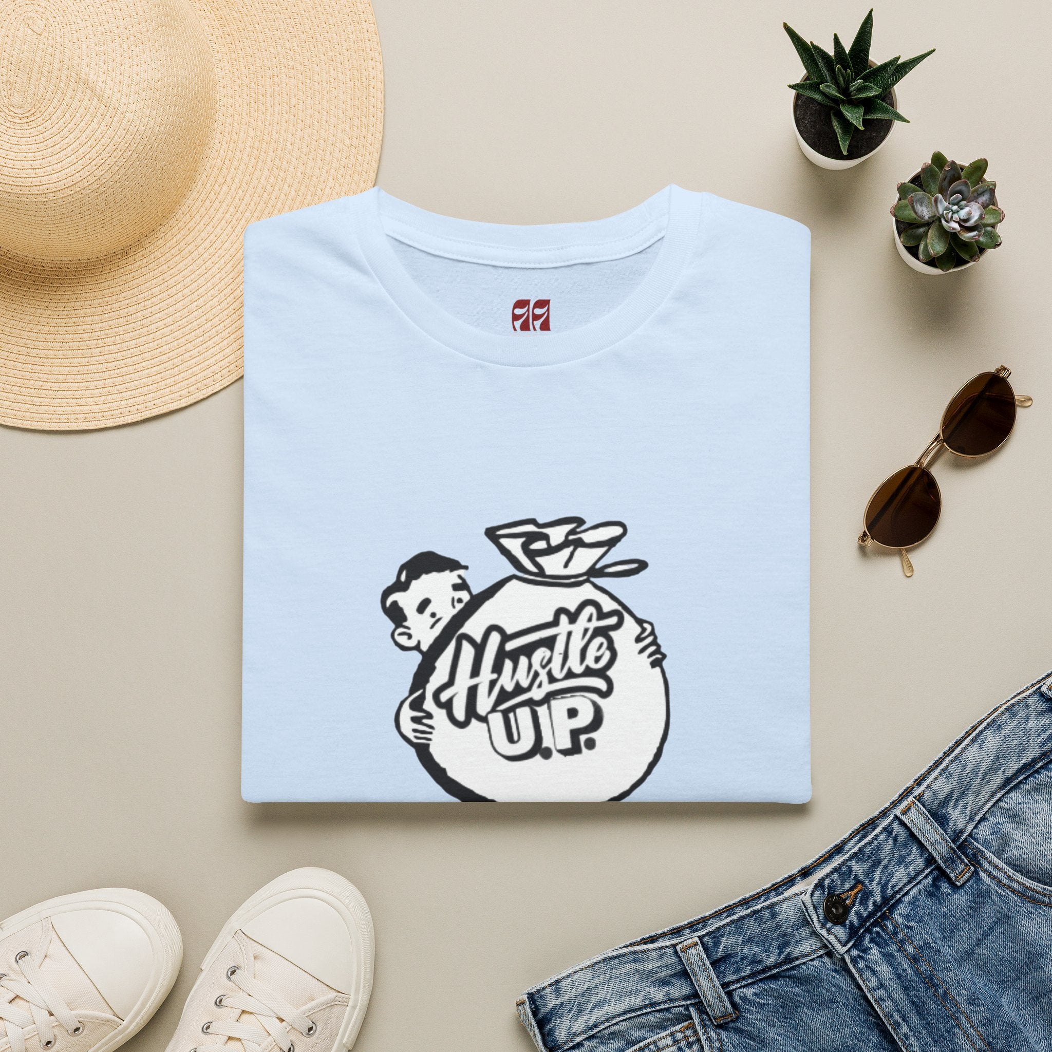 Hustle Up T-Shirt — Retro Money Mascot Graphic Tee