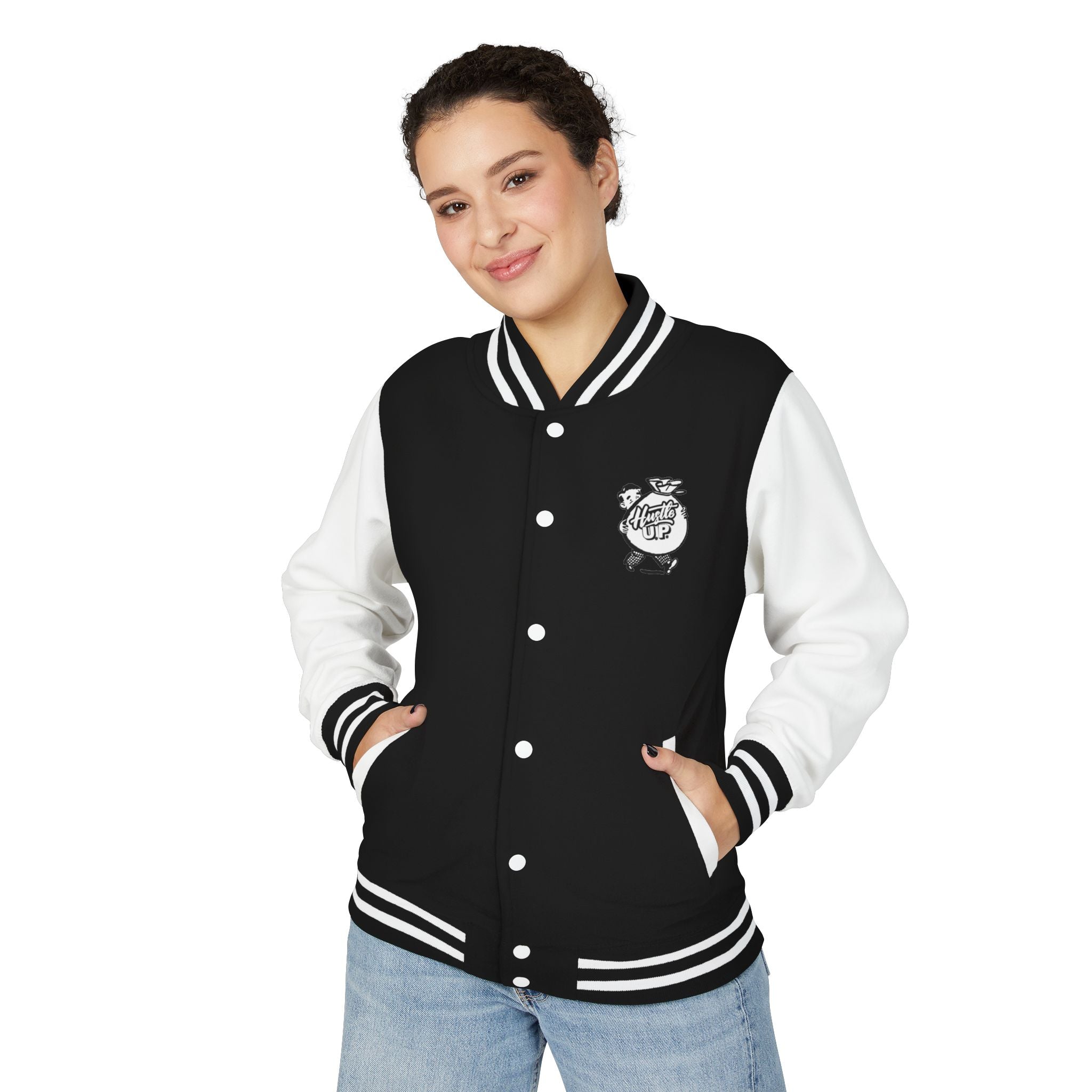 Vintage Hustle Up Letterman  Varsity Bomber