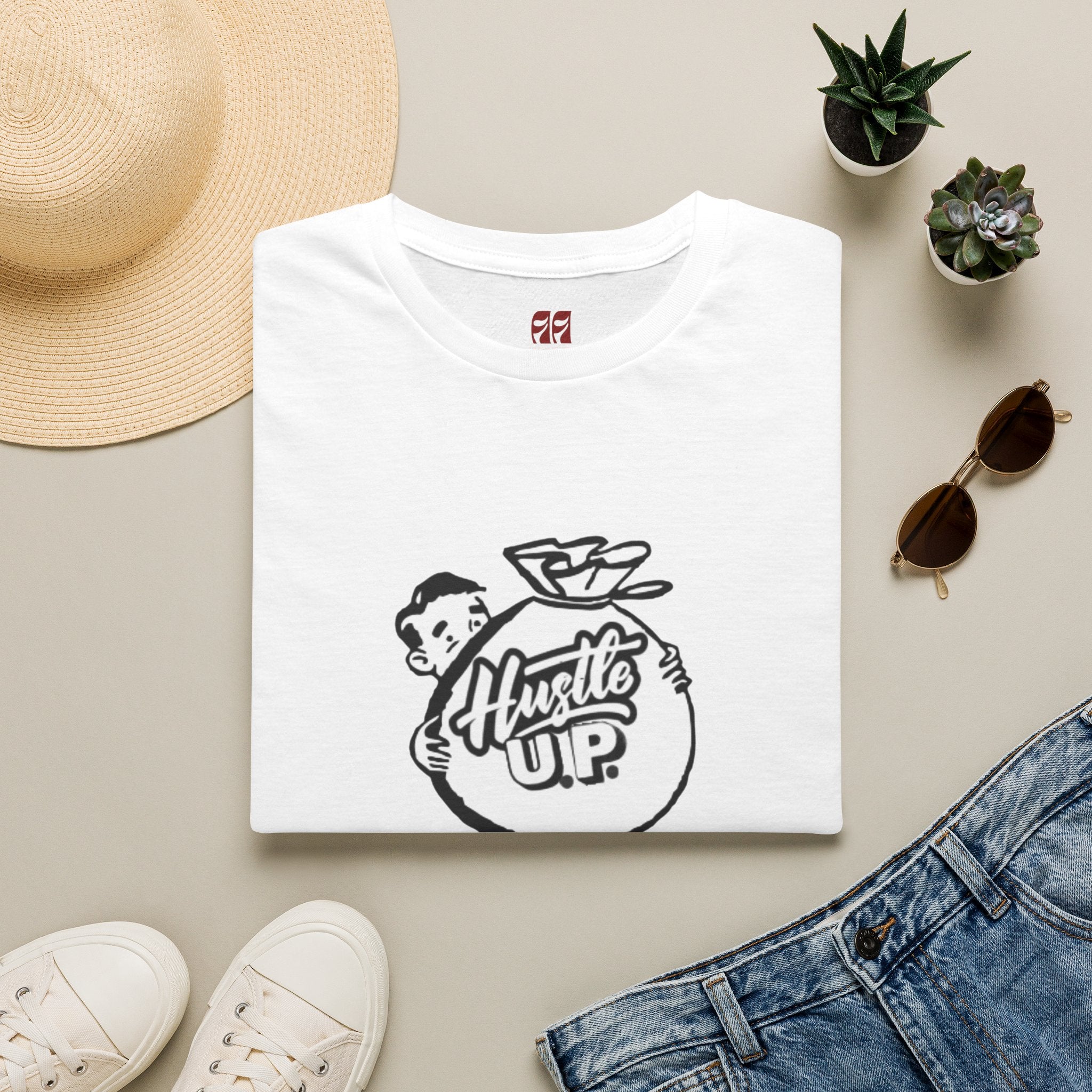 Hustle Up T-Shirt — Retro Money Mascot Graphic Tee