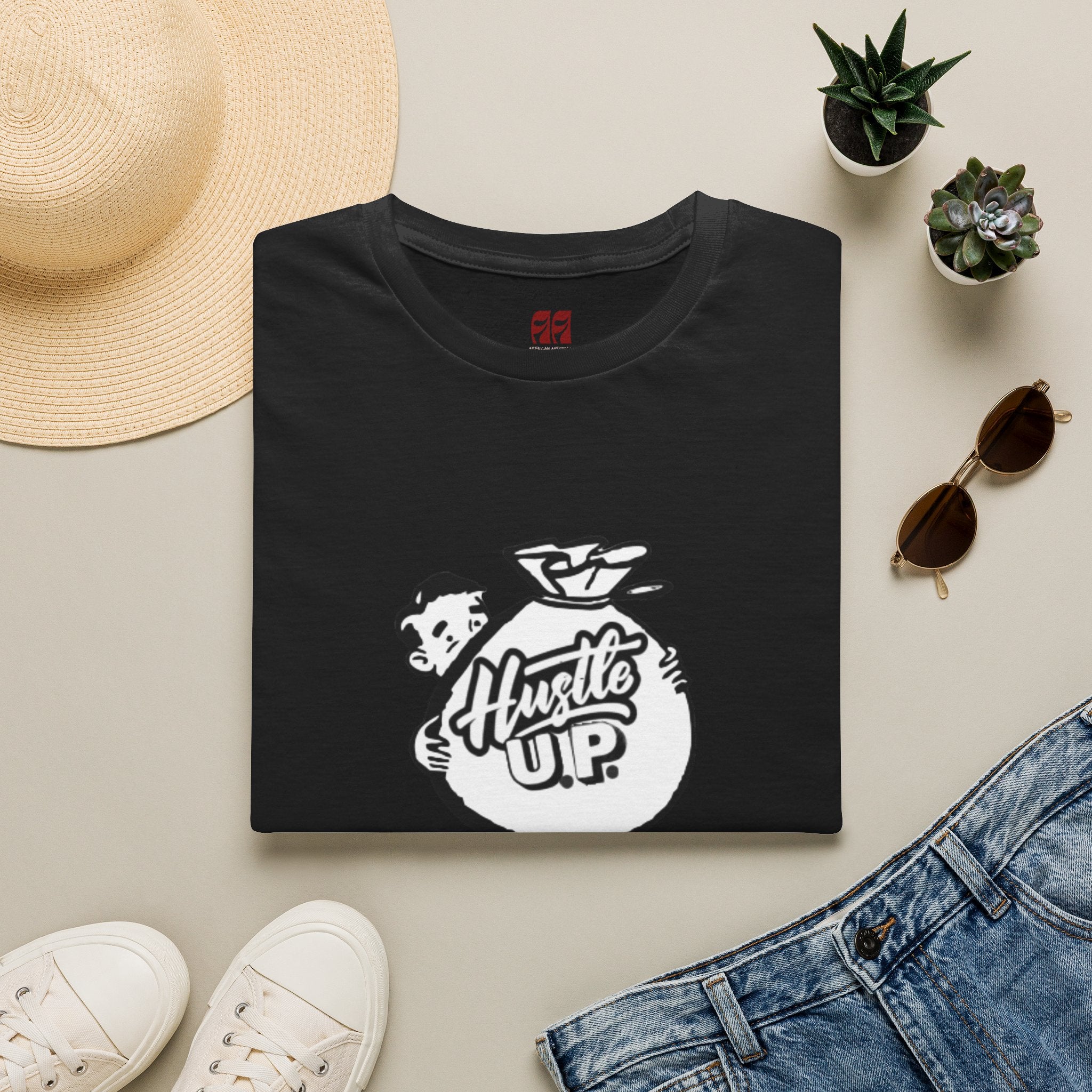 Hustle Up T-Shirt — Retro Money Mascot Graphic Tee