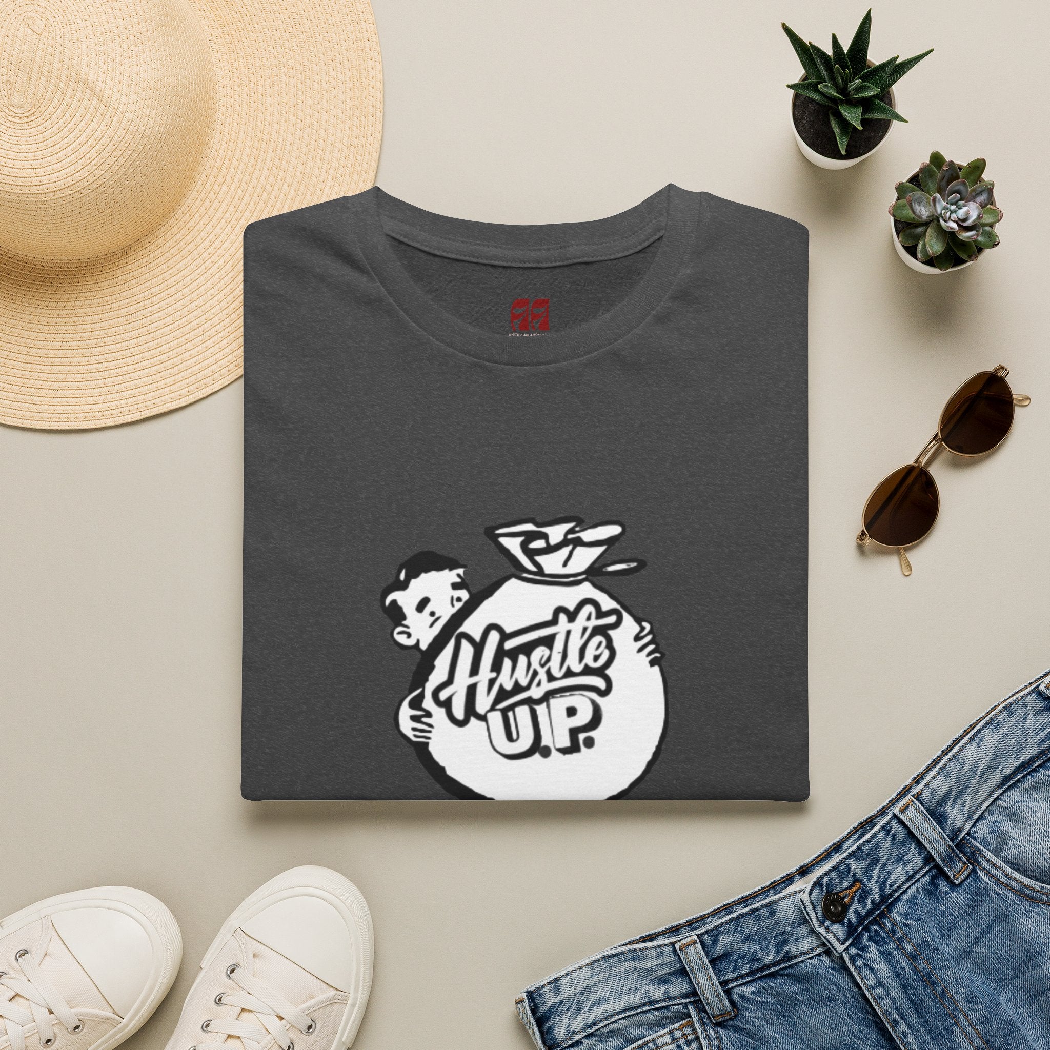 Hustle Up T-Shirt — Retro Money Mascot Graphic Tee