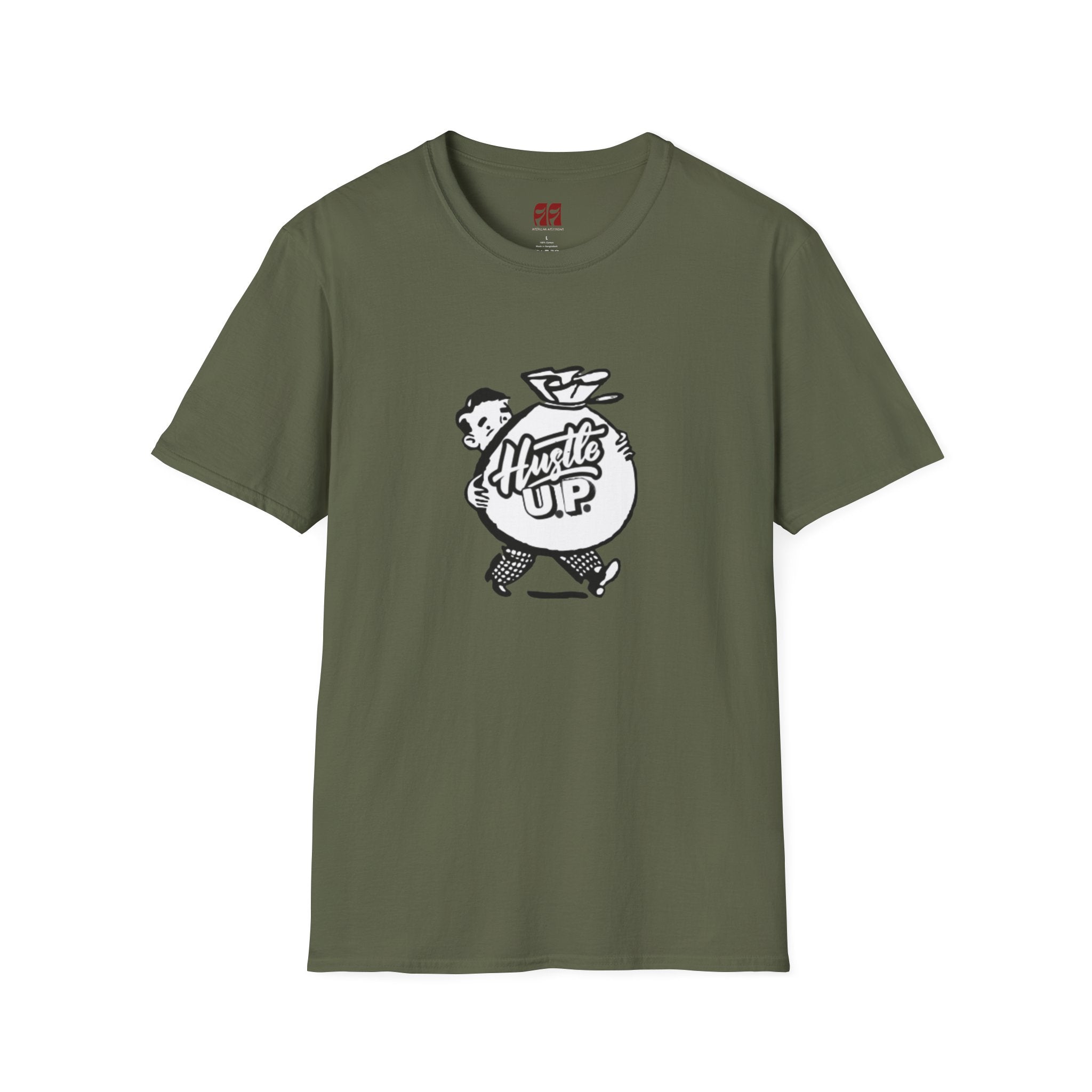 Hustle Up T-Shirt — Retro Money Mascot Graphic Tee